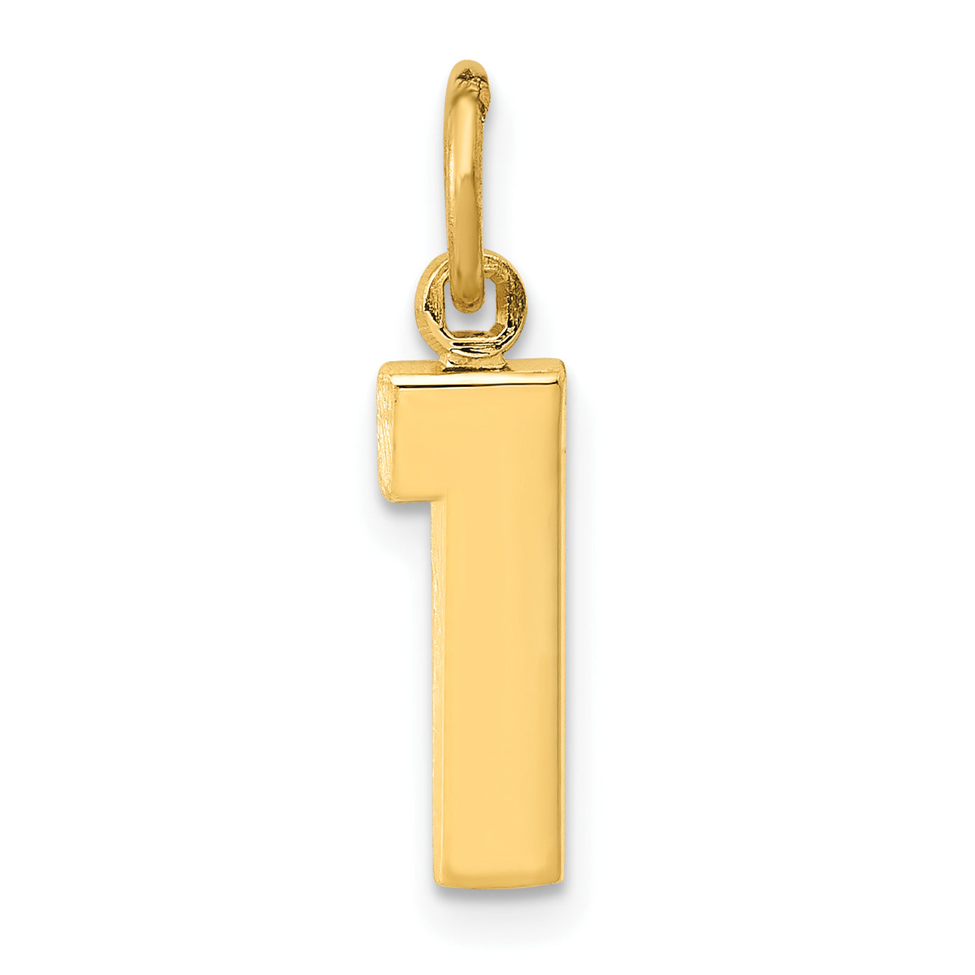 10k Small Polished Number 1 Charm