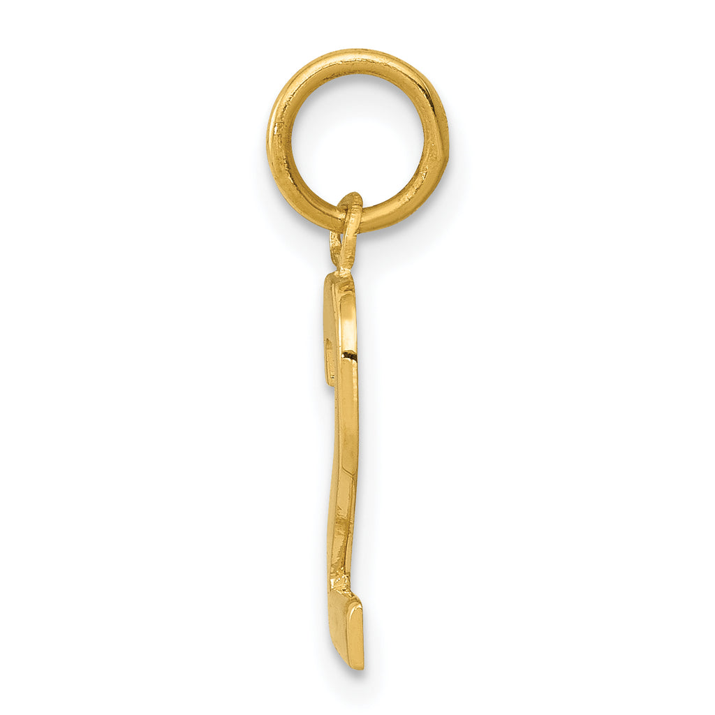 10k Small Polished Number 2 Charm