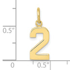 10k Small Polished Number 2 Charm