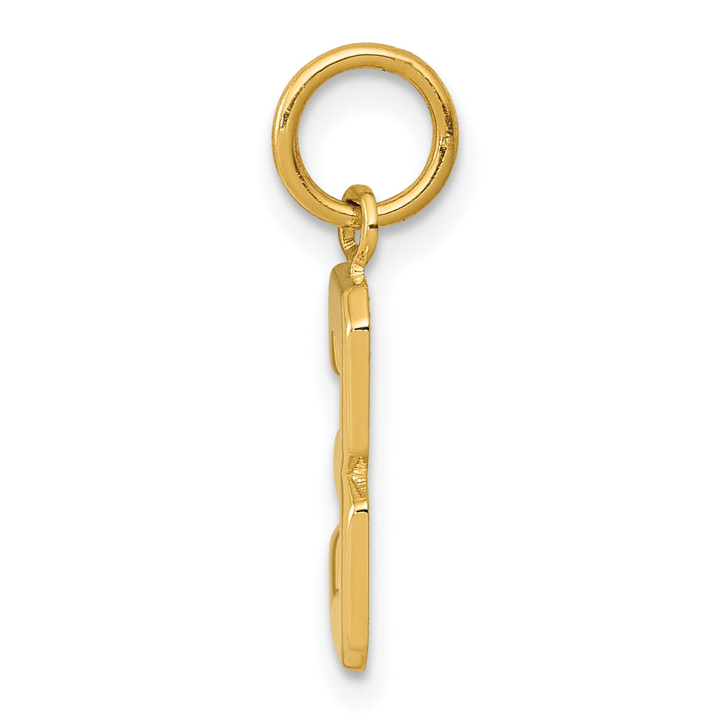 10k Small Polished Number 3 Charm