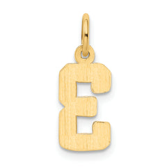 10k Small Polished Number 3 Charm