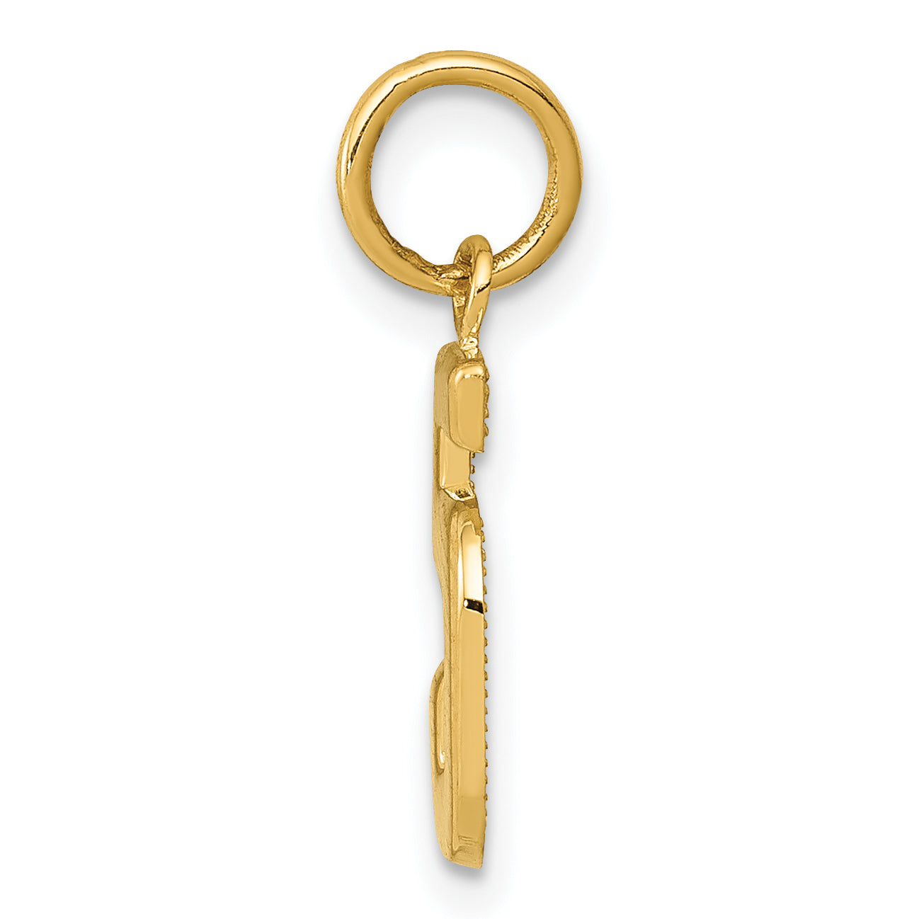 10k Small Polished Number 5 Charm