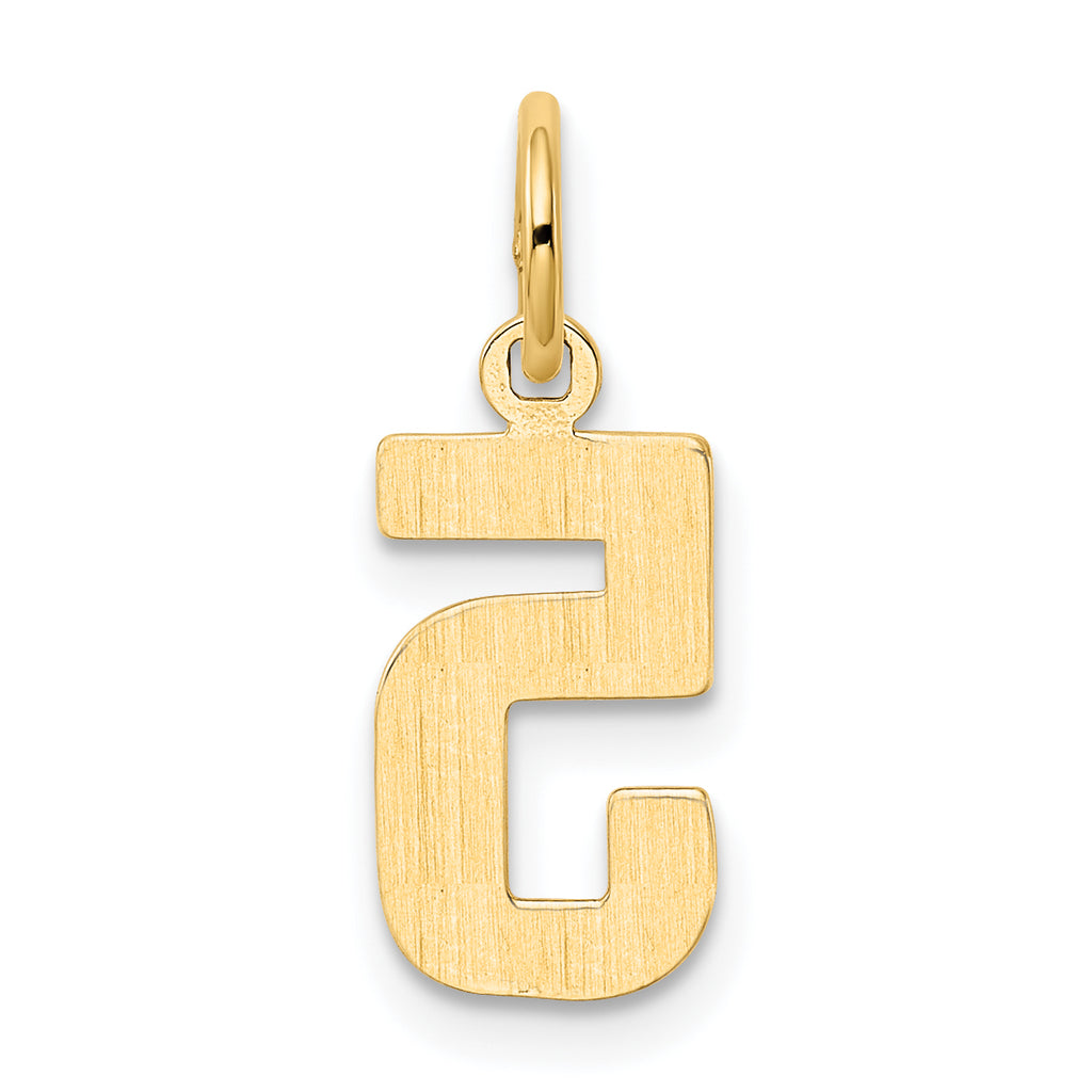 10k Small Polished Number 5 Charm