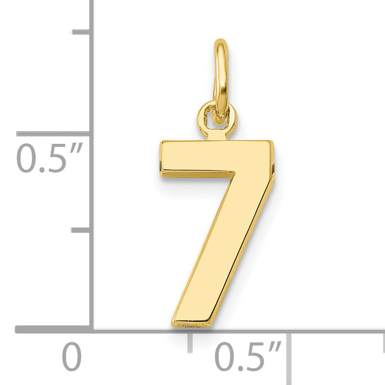 10k Small Polished Number 7 Charm