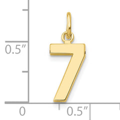 10k Small Polished Number 7 Charm