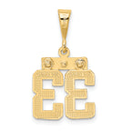 10k Small Polished Number 33 Charm
