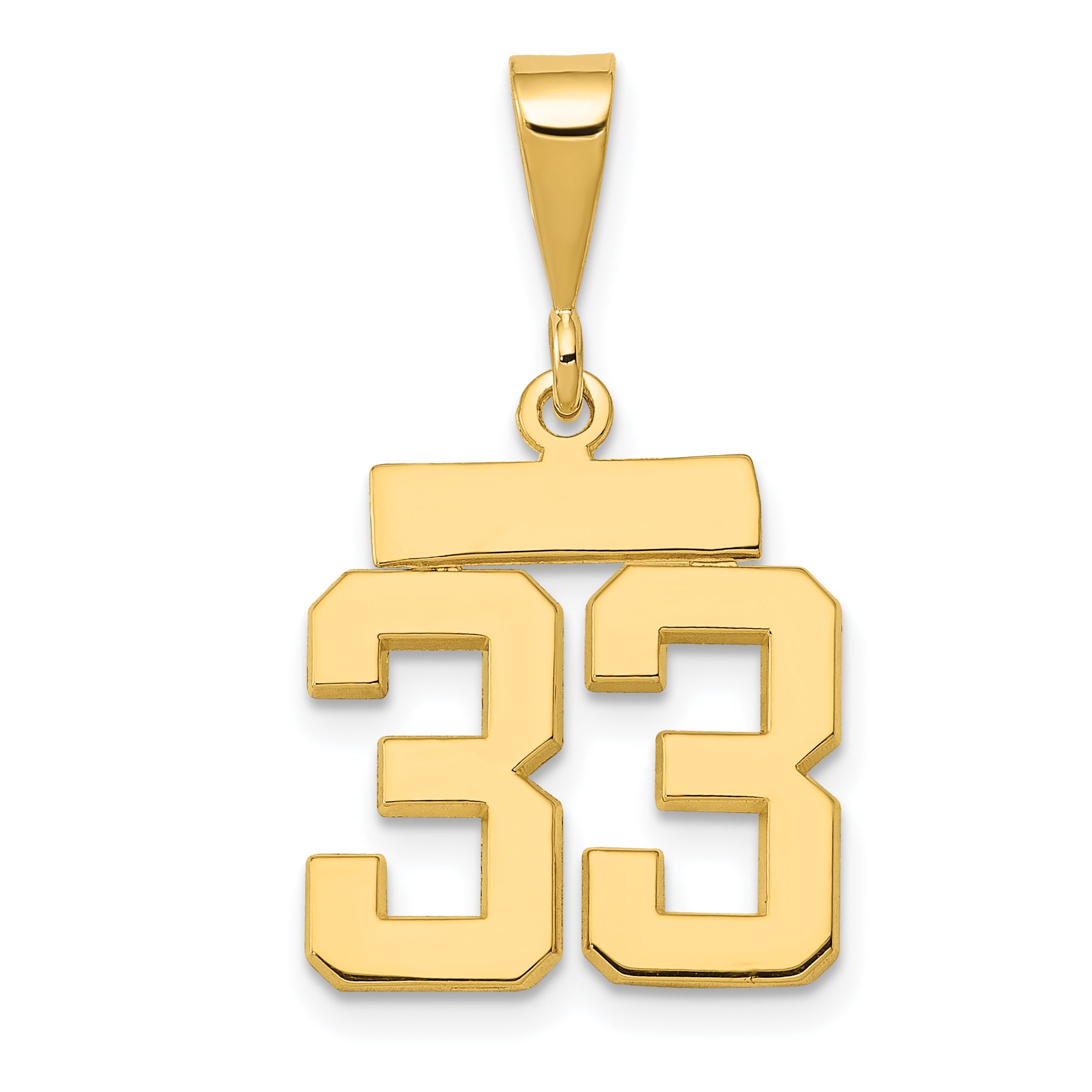 10k Small Polished Number 33 Charm