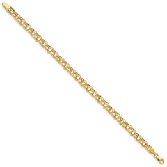 10k Lite 5mm Diamond-cut Double Link Charm Bracelet