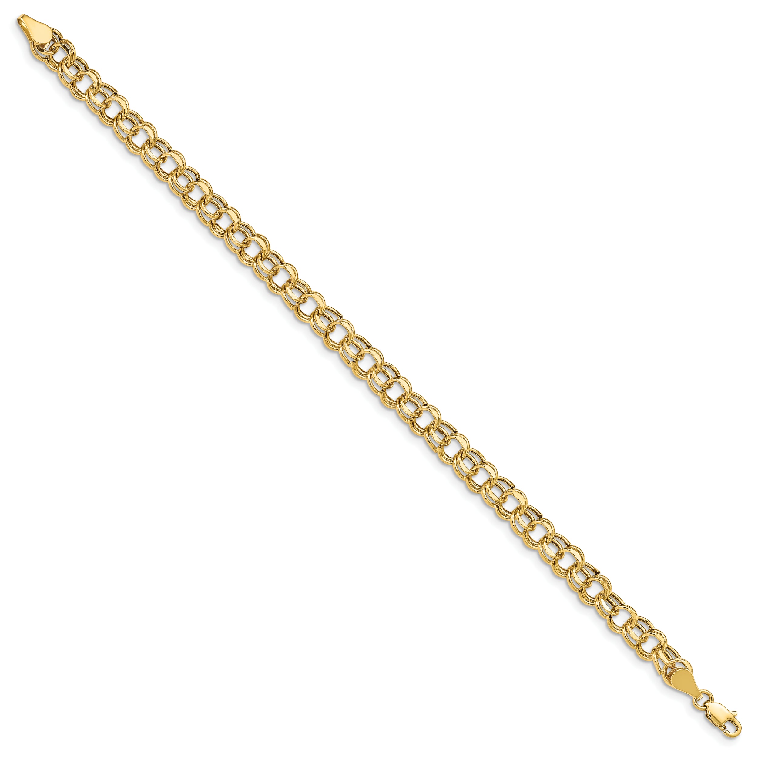 10k Lite 5.5mm Double Link Charm Bracelet