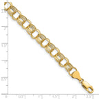 10k Lite 8mm Triple Link Charm Bracelet