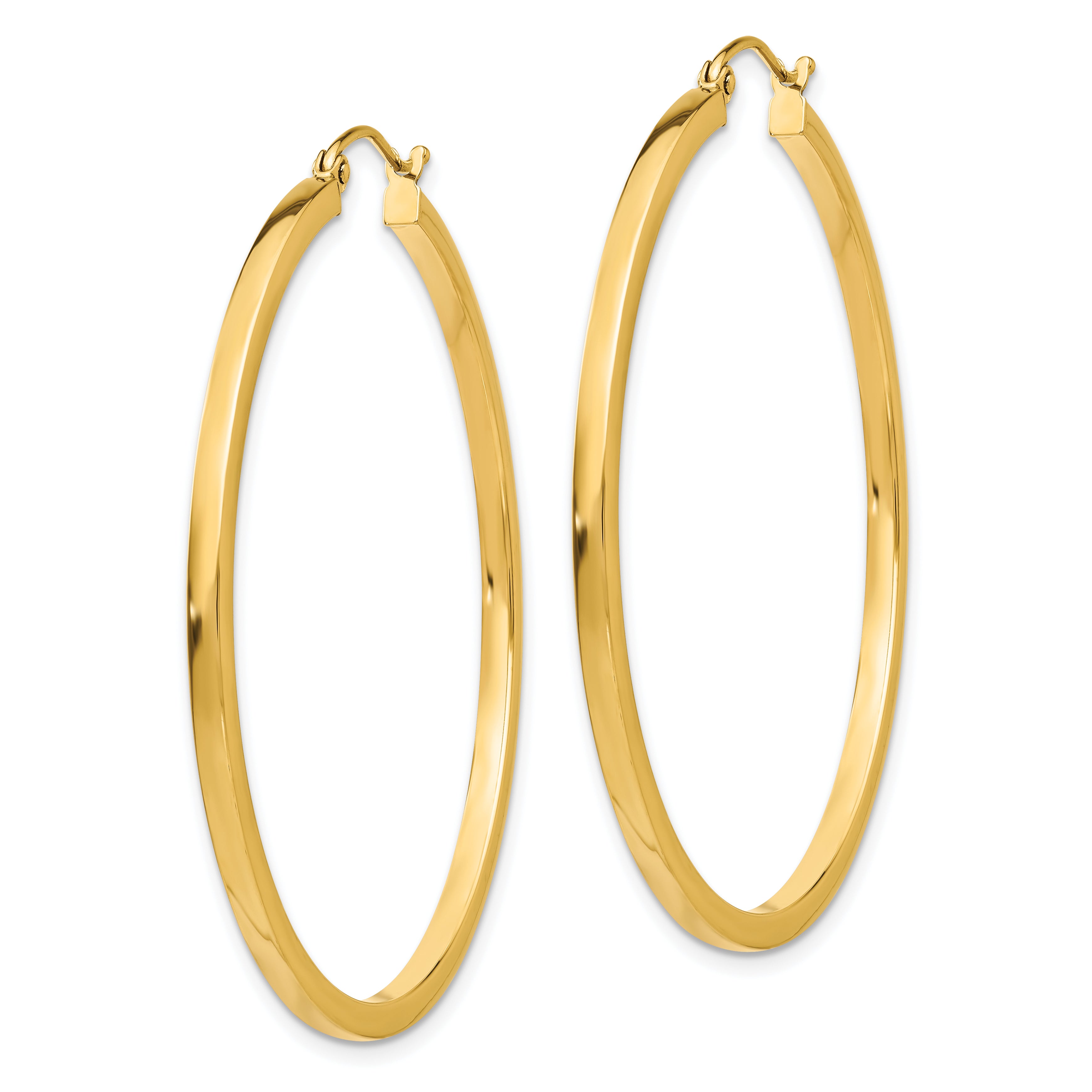10k 2mm Square Tube Hoop Earrings Secondary image