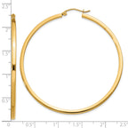 10k 2mm Square Tube Hoop Earrings