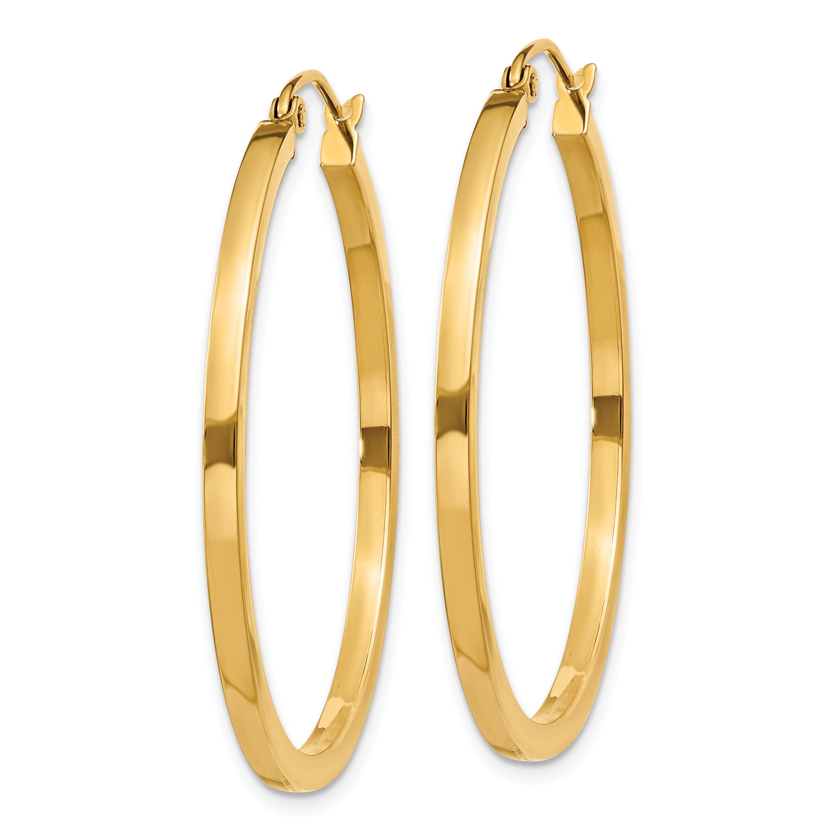 10k 2mm Square Tube Hoop Earrings Secondary image