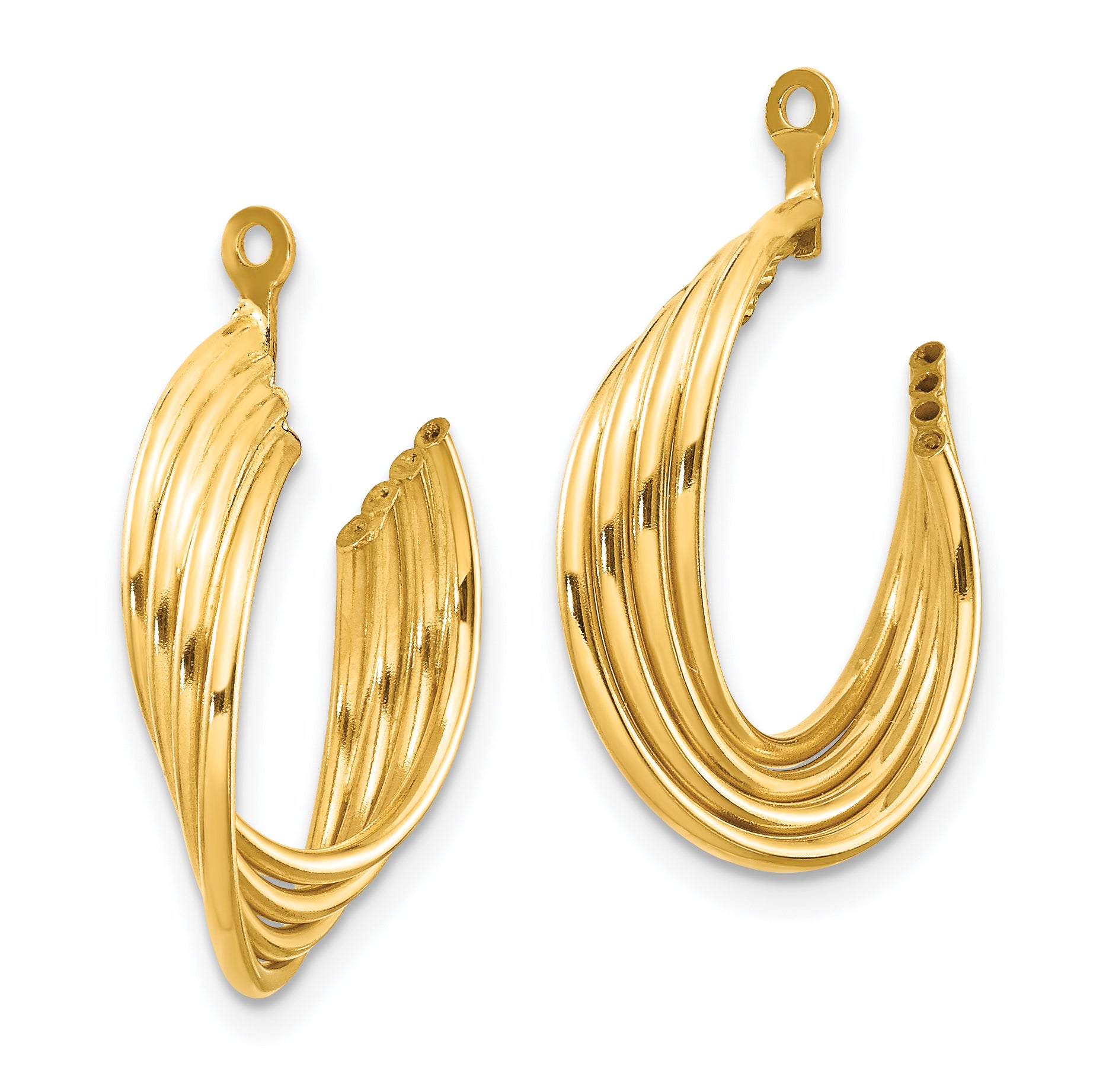 10k Polished Hoop Earring Jackets Secondary image