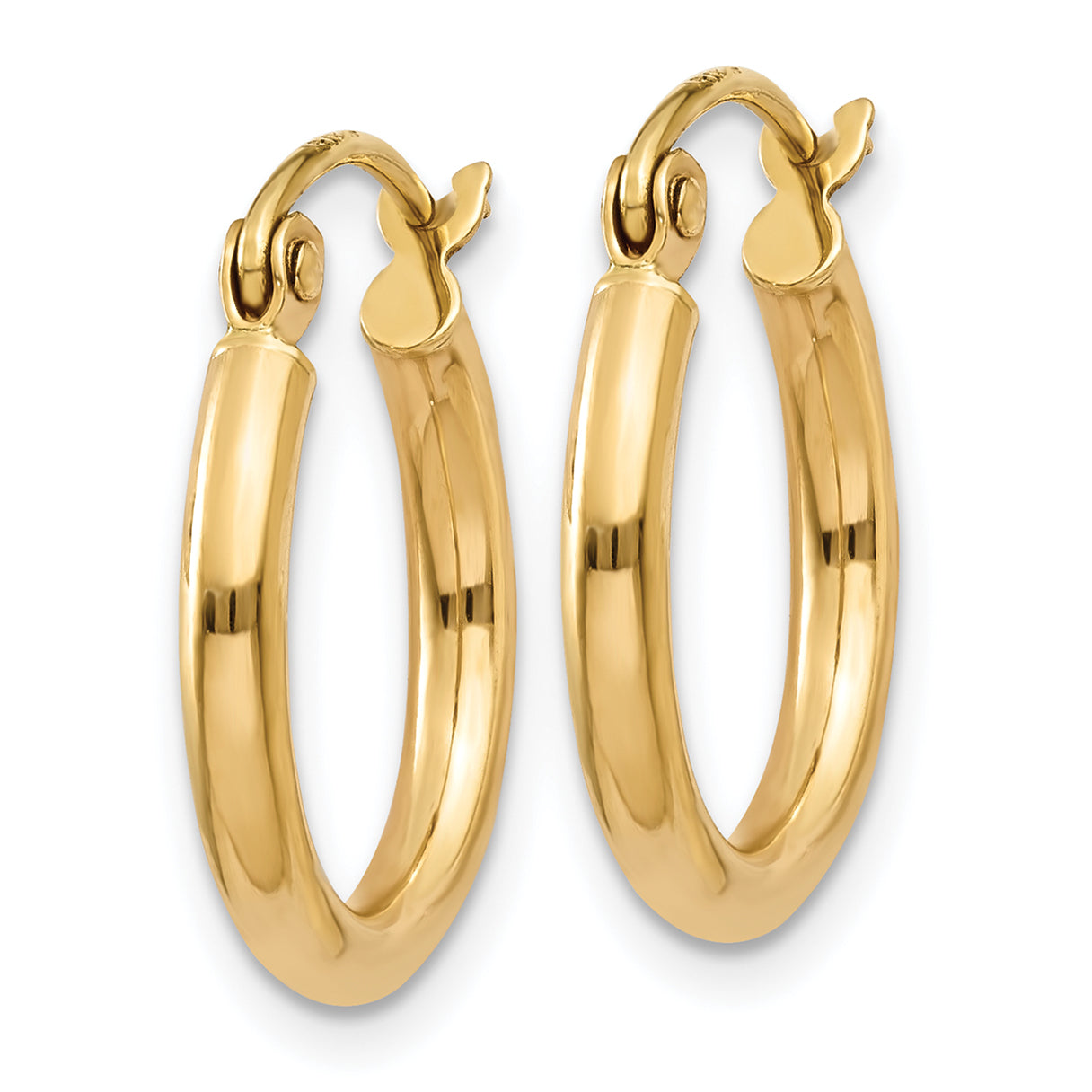 Polished Tube Hoop Earrings in 10K Yellow Gold Secondary image