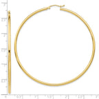 10K Polished 2.5mm Lightweight Tube Hoop Earrings