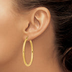 10k Polished 3mm Lightweight Tube Hoop Earrings