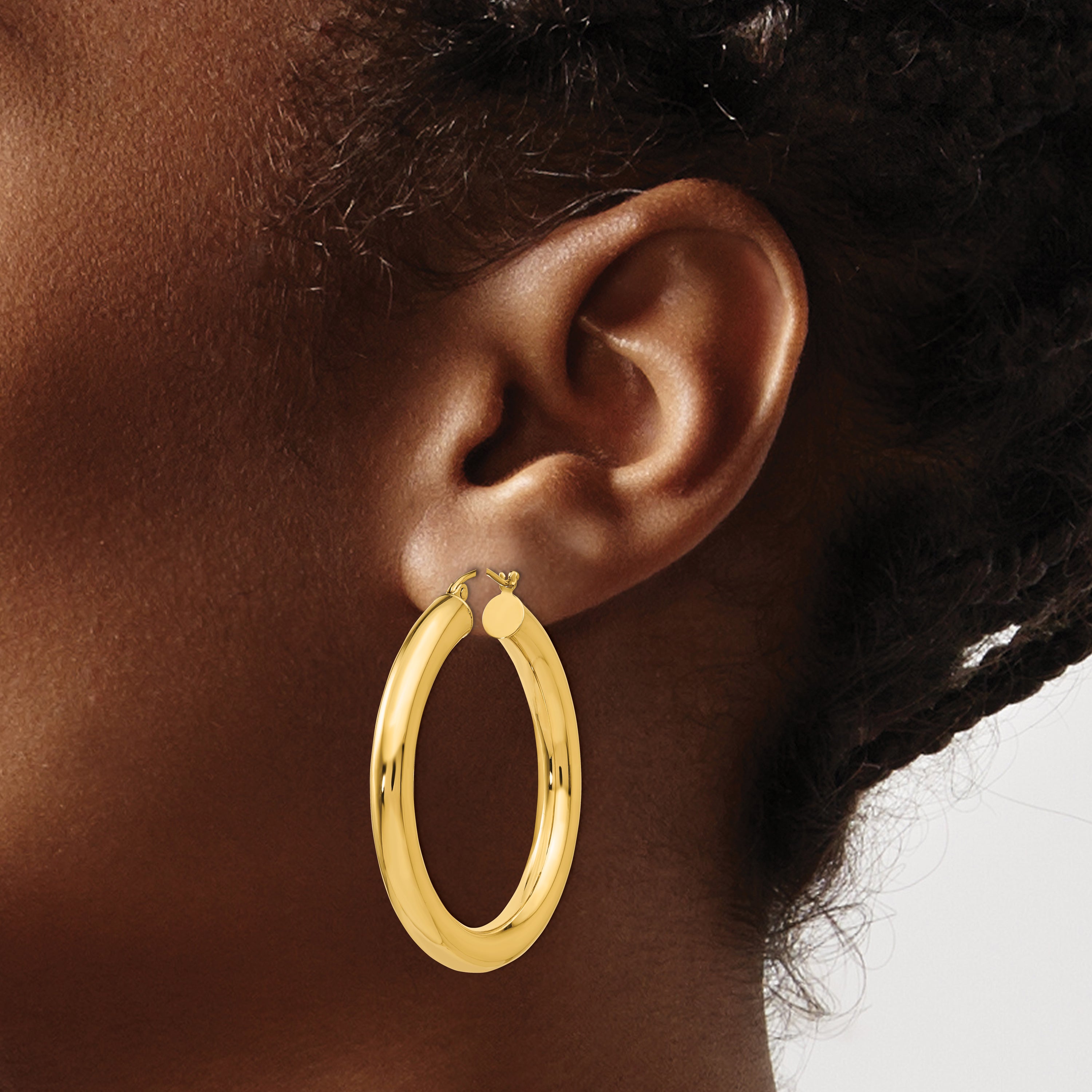 10k Yellow Gold Polished 5mm Lightweight Hoop Earrings