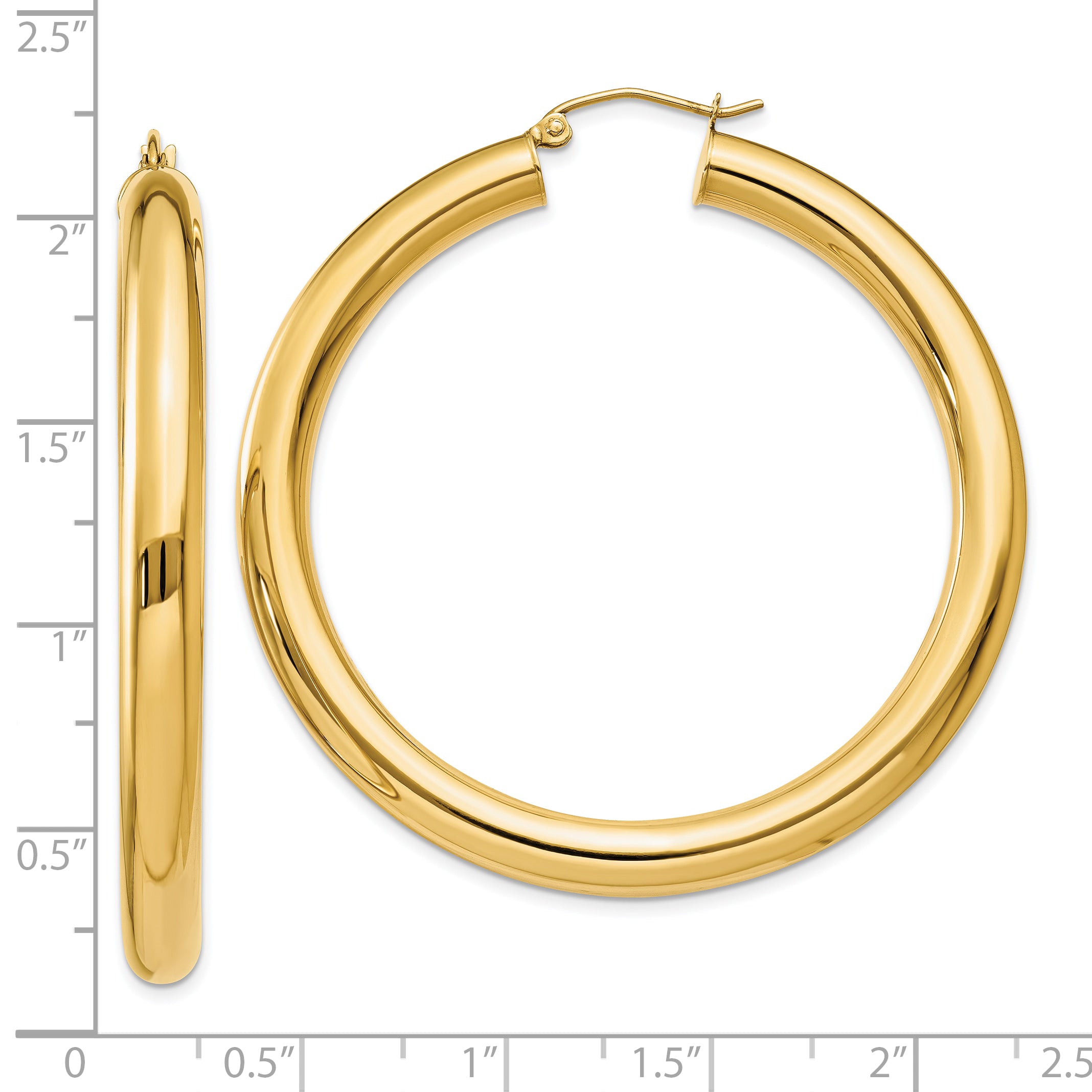 10k Yellow Polished 5mm Lightweight Hoop Earrings