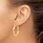 10k Polished 5mm Tube Hoop Earrings