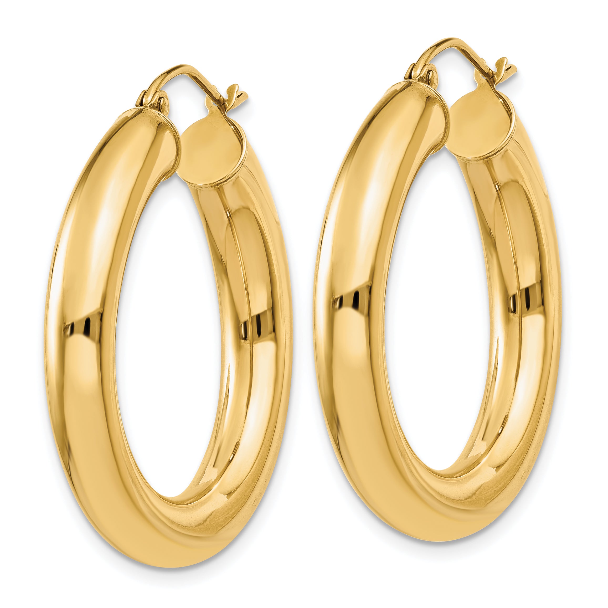 10k Yellow Polished 5mm Lightweight Hoop Earrings Secondary image