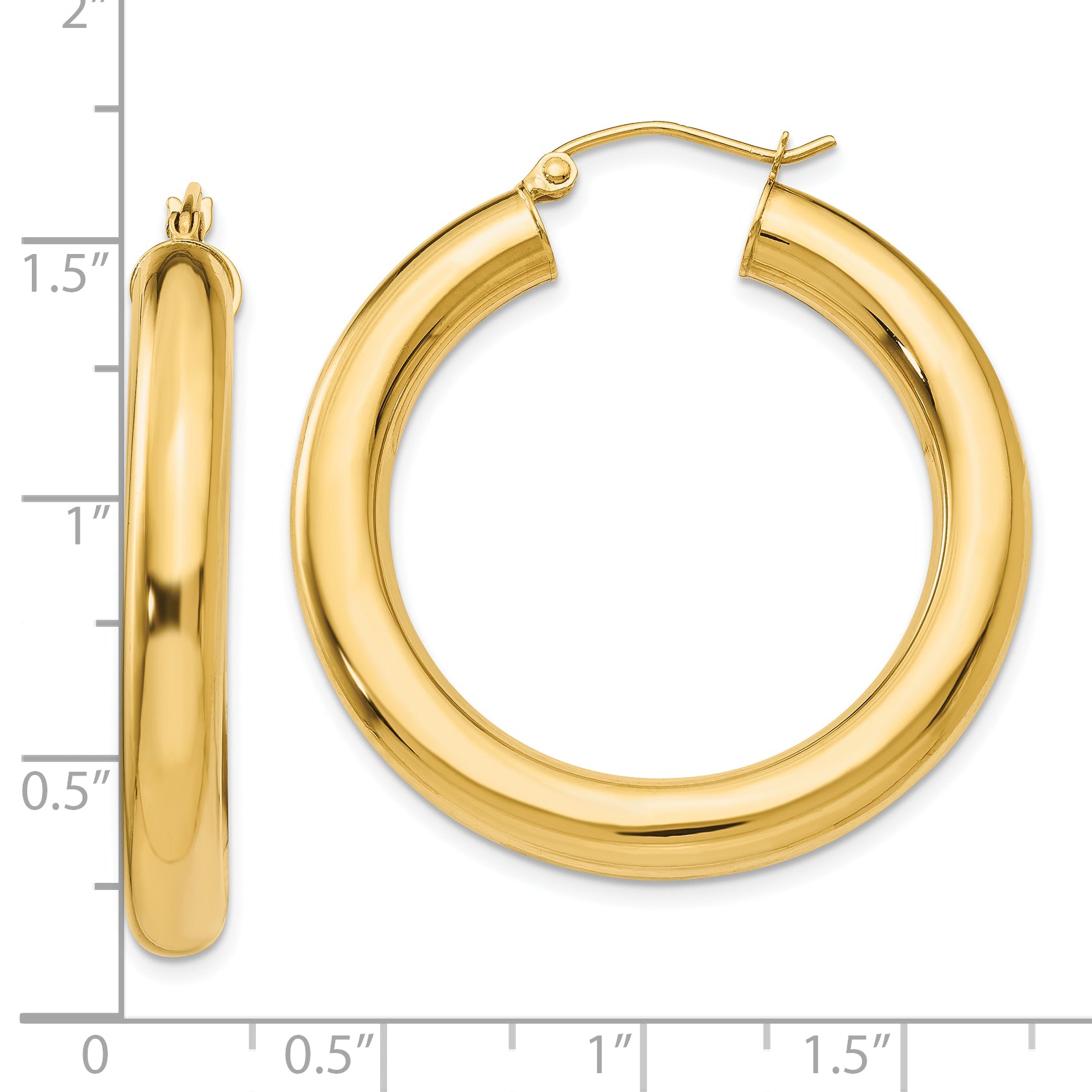 10k Yellow Gold Polished 5mm Lightweight Hoop Earrings