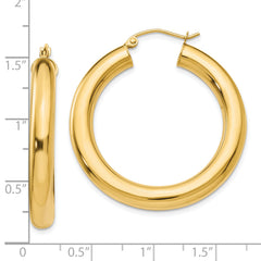 10k Yellow Gold Polished 5mm Lightweight Hoop Earrings