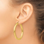10k Polished 5mm Tube Hoop Earrings