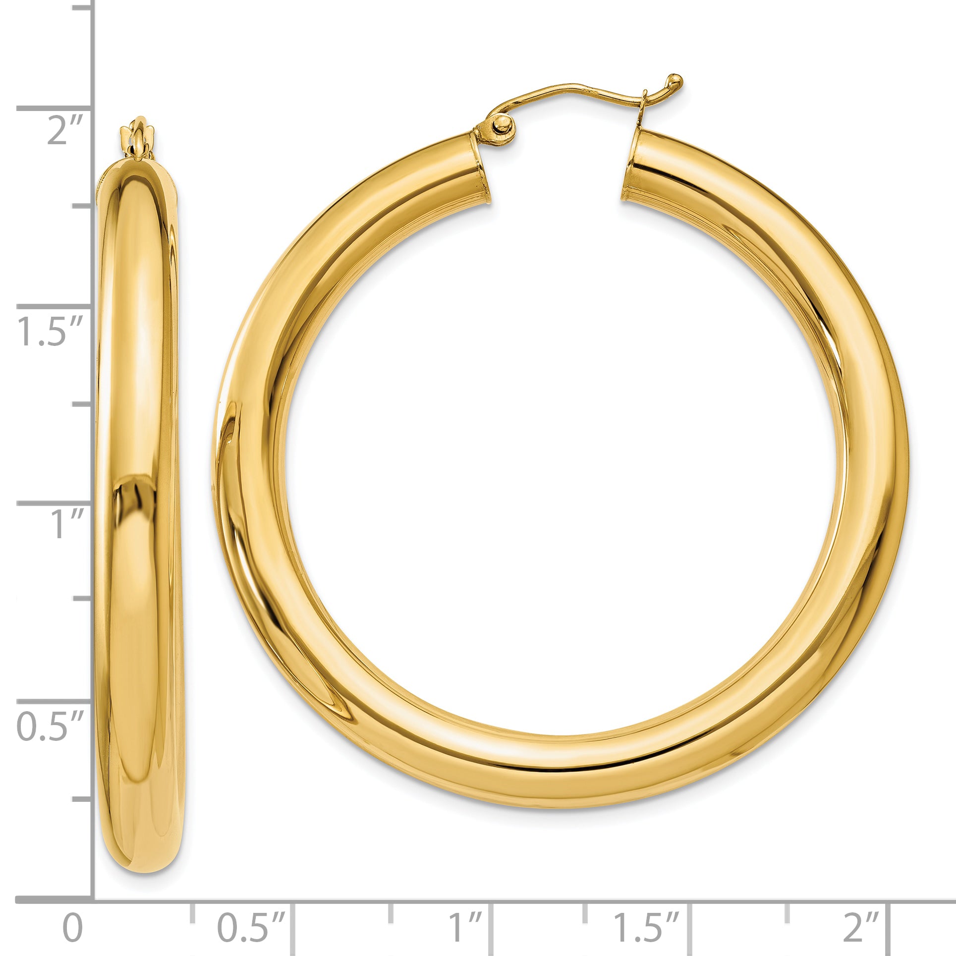 10k Polished 5mm Tube Hoop Earrings
