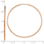 10k Rose Gold Polished Endless Tube Hoop Earrings