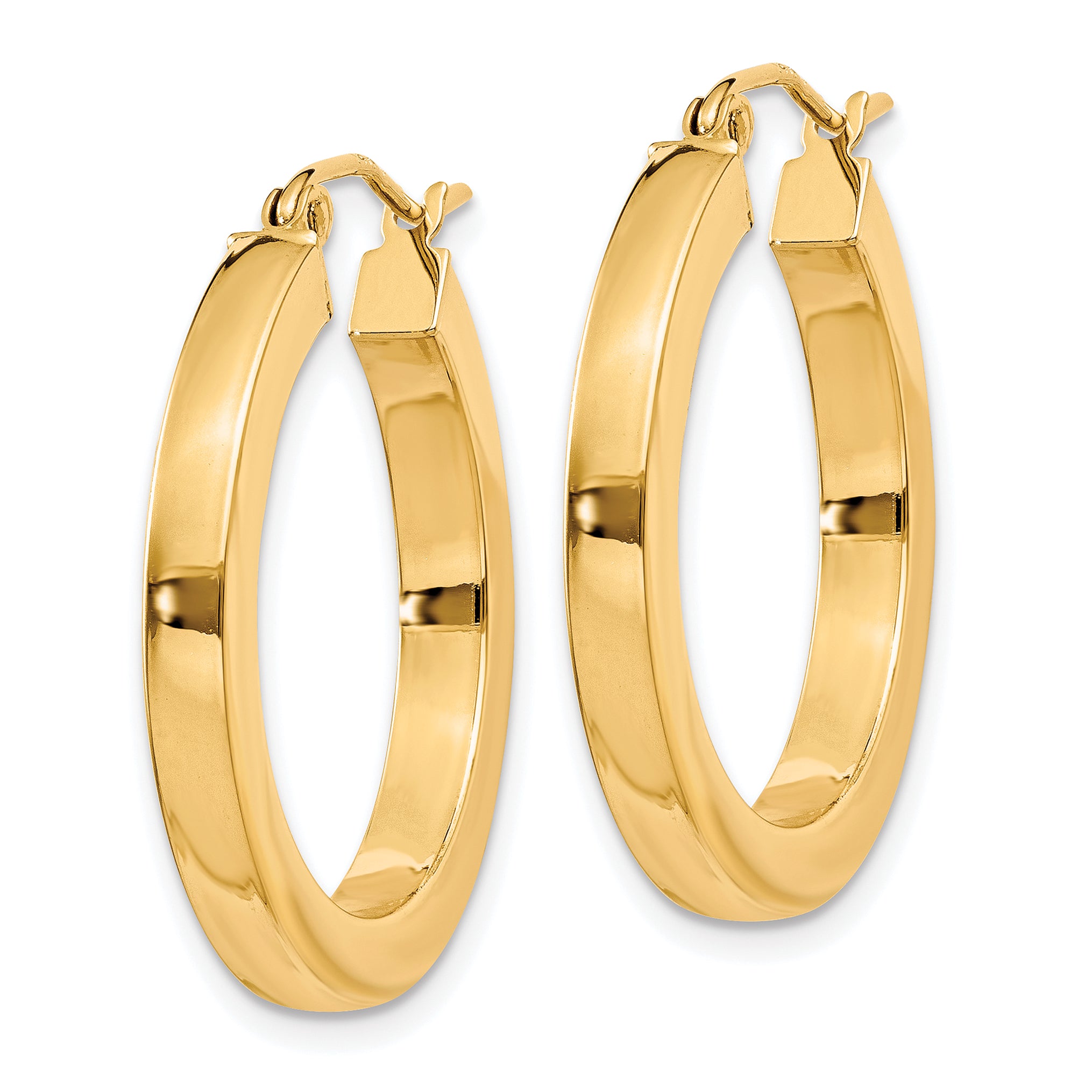 10k 3mm Polished Square Hoop Earrings Secondary image