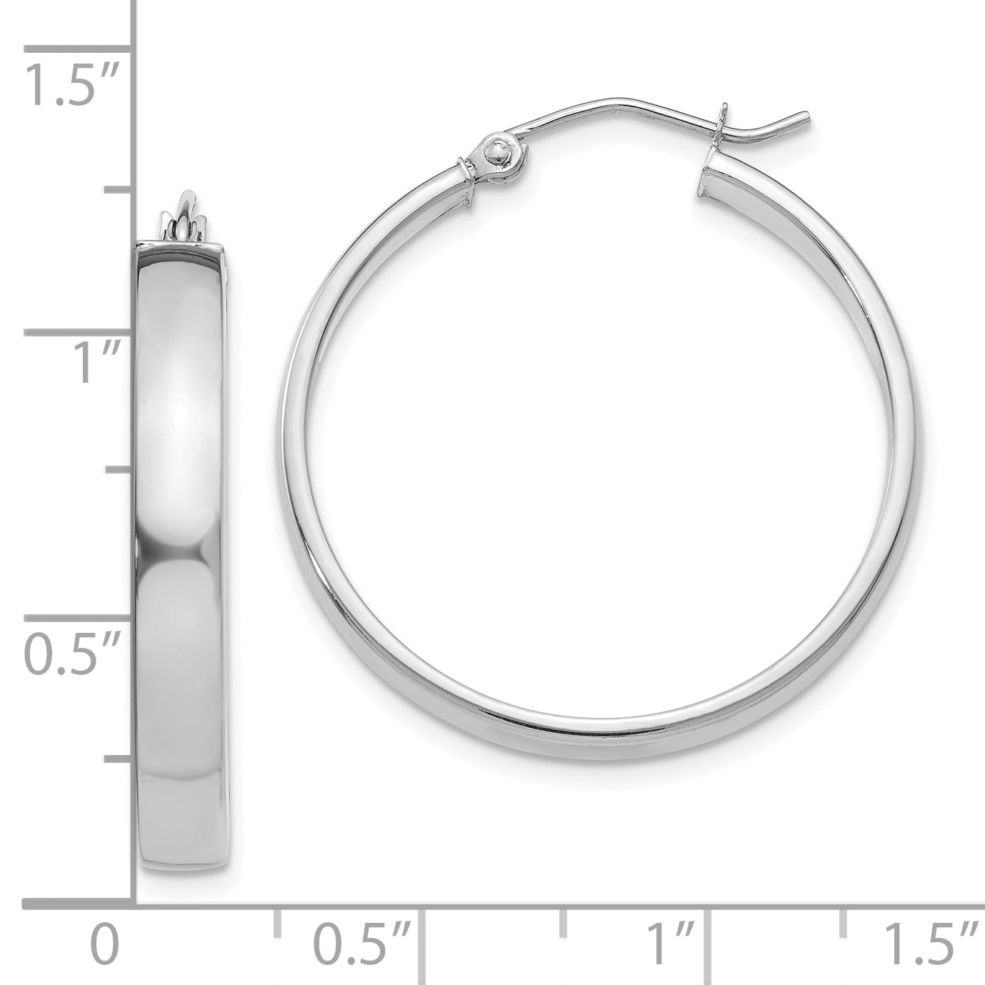10k White Gold Polished Hoop Earring