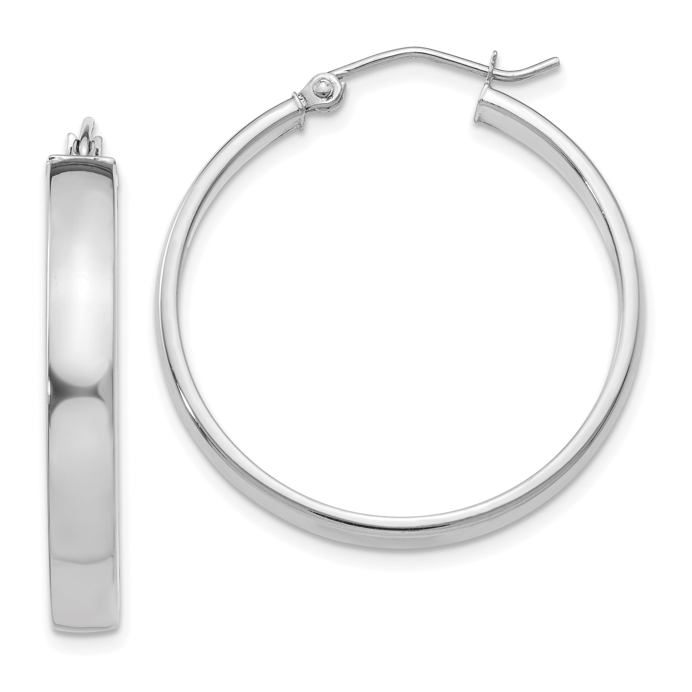 10k White Gold Polished Hoop Earring