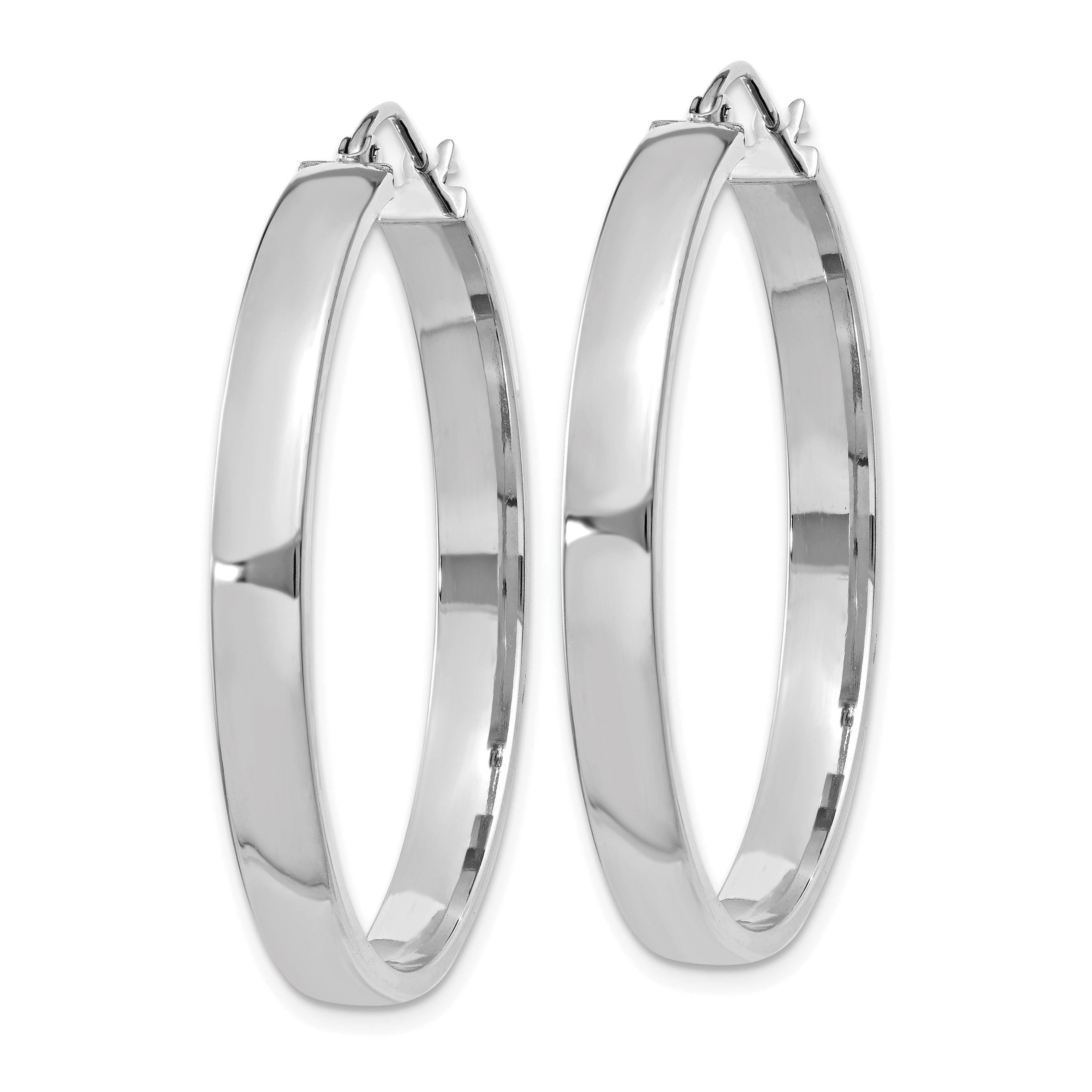 10k White Gold Polished Hoop Earring Secondary image