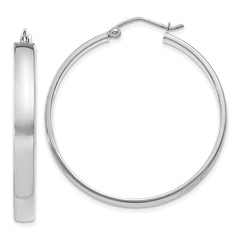 10k White Gold Polished Hoop Earring