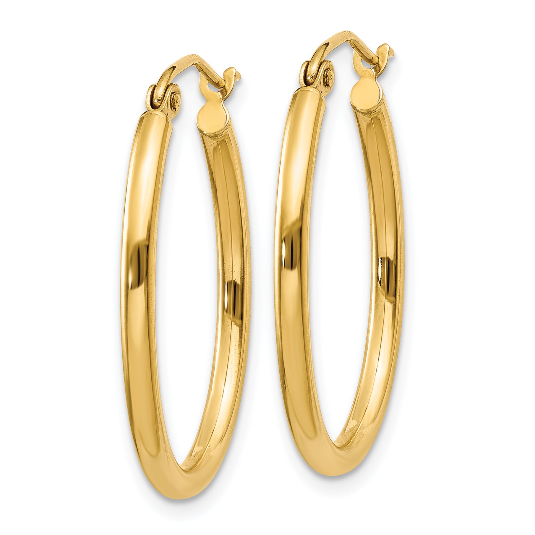 10k Oval Polished Hoop Earring Secondary image