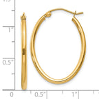 10k Oval Polished Hoop Earring