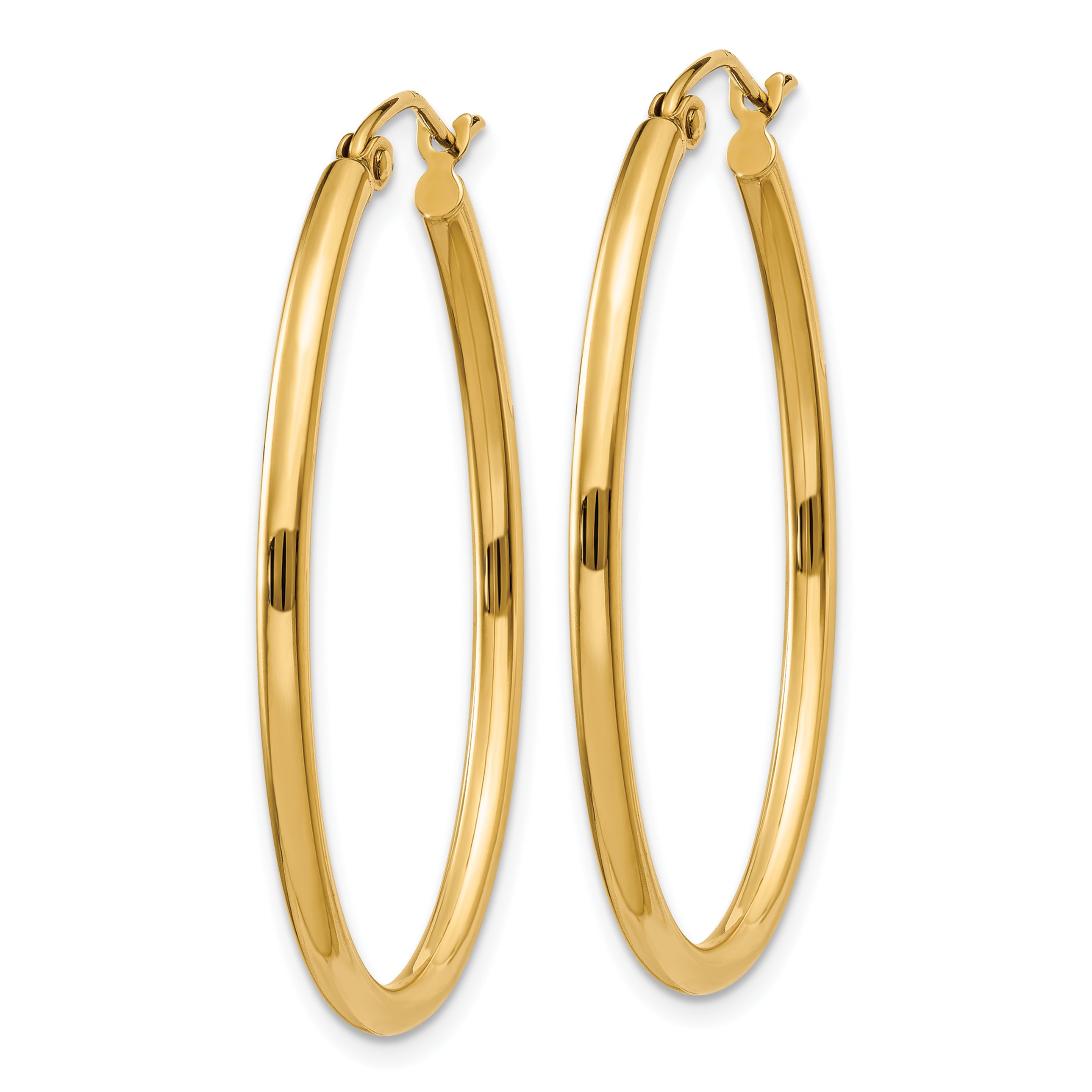 10k Oval Polished Hoop Earring Secondary image