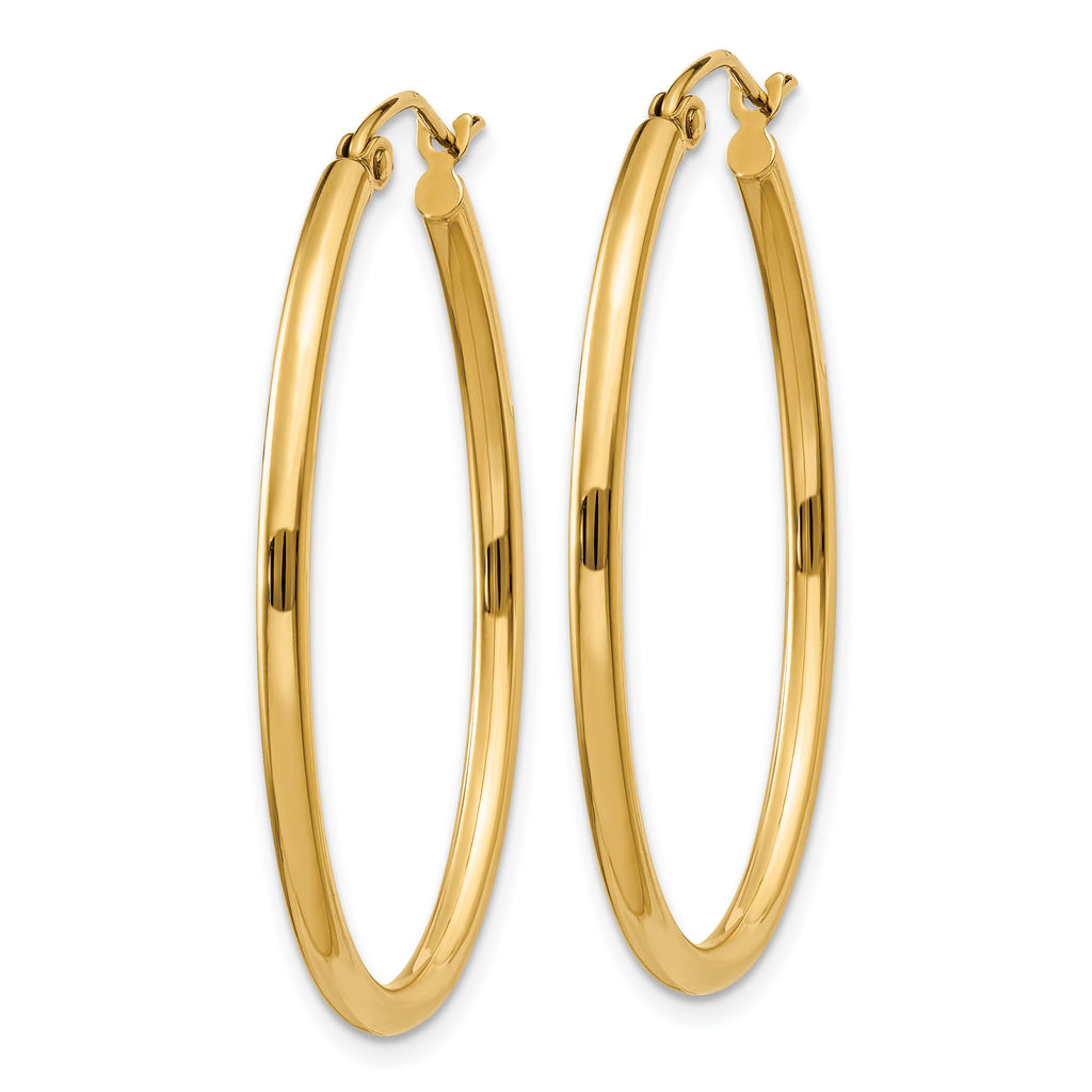 10k Oval Polished Hoop Earring