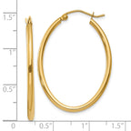 10k Oval Polished Hoop Earring