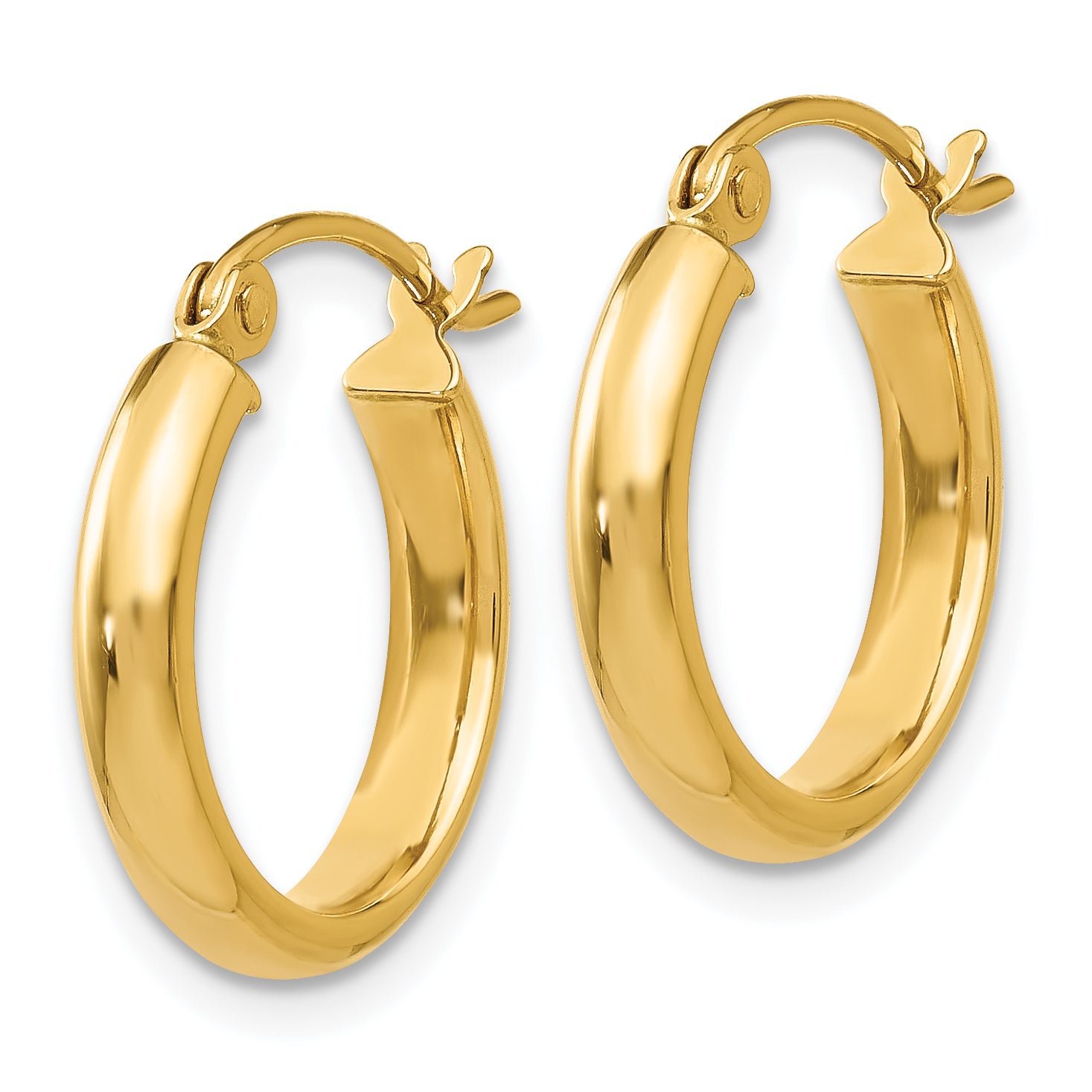 10k Round Tube Hoop Earrings Secondary image