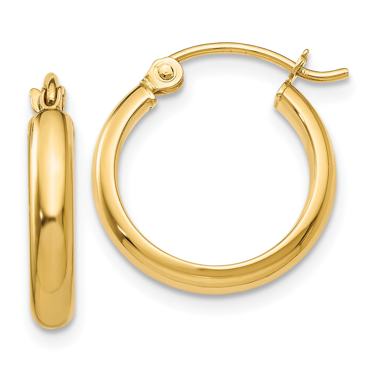 10k Round Tube Hoop Earrings