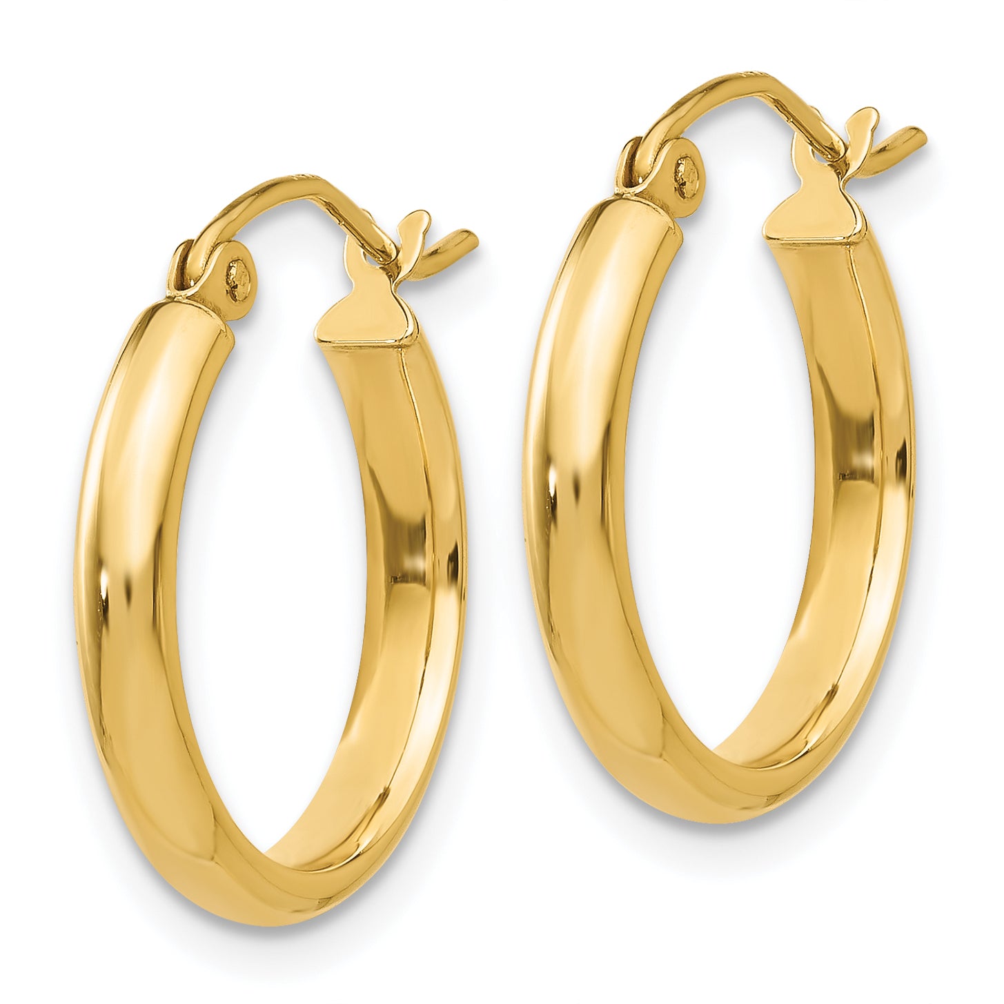 10k Round Tube Hoop Earrings