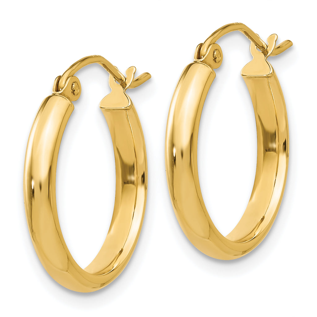 10k Round Tube Hoop Earrings
