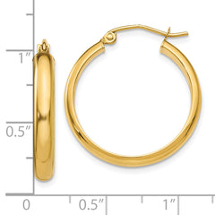 10k Round Tube Hoop Earrings
