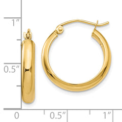 10k Round Tube Hoop Earrings