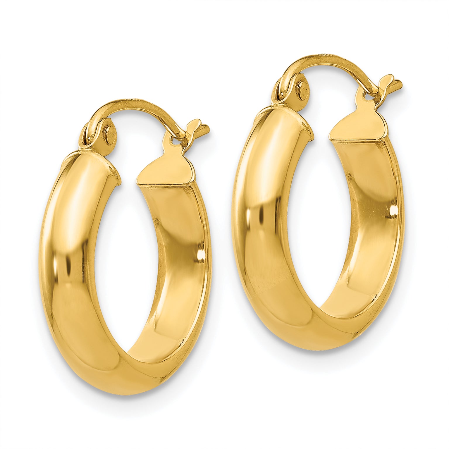 10k Round Tube Hoop Earrings Secondary image
