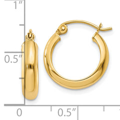 10k Round Tube Hoop Earrings
