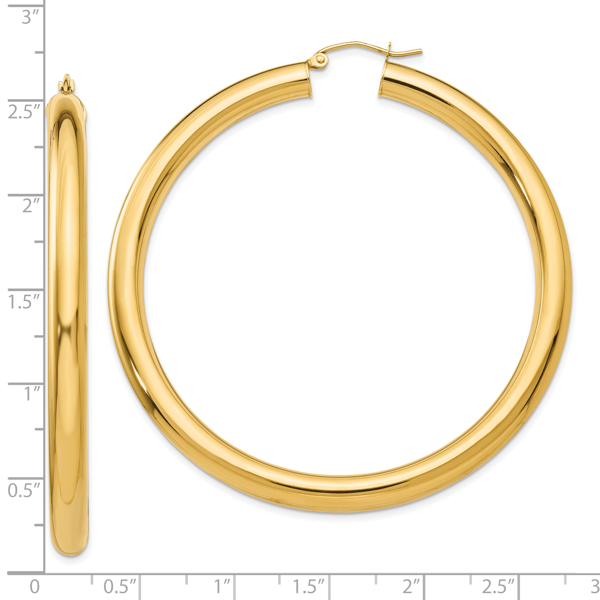 10k Polished 5mm Tube Hoop Earrings