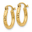 10k Diamond-cut 2mm Round Tube Hoop Earrings